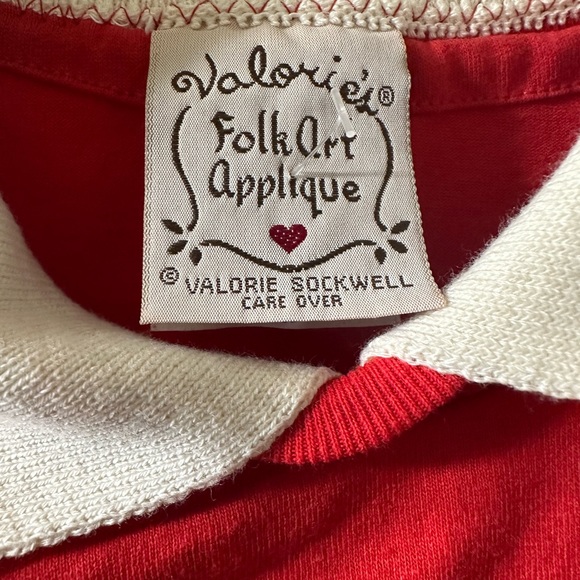 New Handcrafted Teachers Shirt Valorie’s Folk Art Appliqué, Size L - Picture 7 of 14